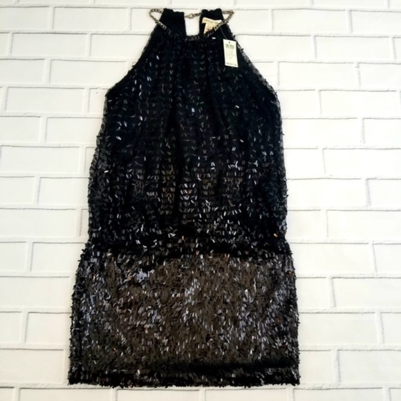 Arden B. Black Shimmering Sequin Metallic Dress - Picture 2 of 8